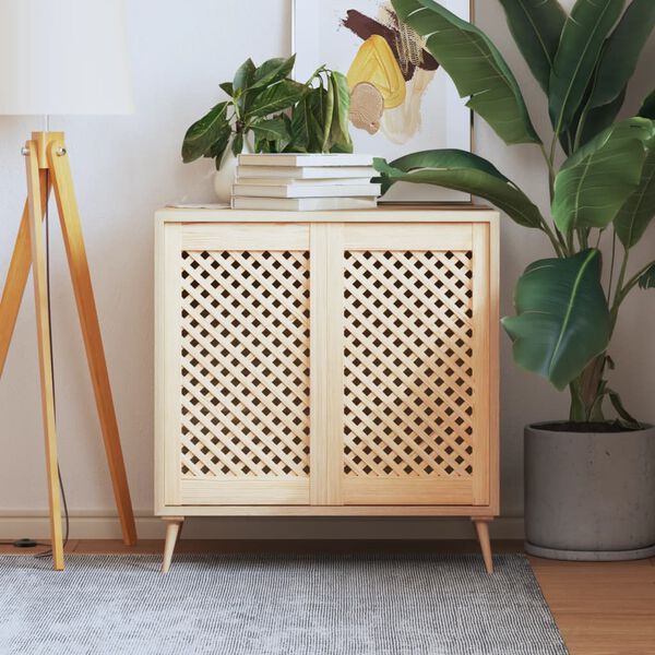 vidaXL Vrata za omarico z mrežico 2 kosa 39,5x69 cm trdna borovina