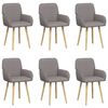 vidaXL Jedilni stoli 6 kos Blago Taupe 56,5 x 50 x 87,5 cm