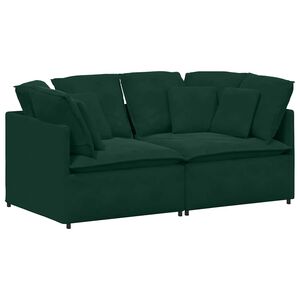 vidaXL Modularni kavč z blazinami žametno zelen