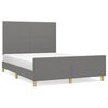 vidaXL Posteljni okvir brez vzmetnice temno siv 140x200 cm tkanina