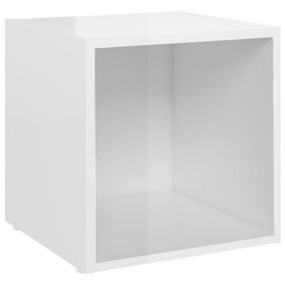 vidaXL TV omarica 6-delna visok sijaj bela iverna plošča