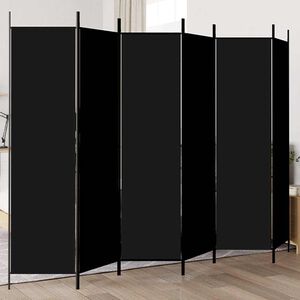 vidaXL Paravan 6-delni črn 300x200 cm blago