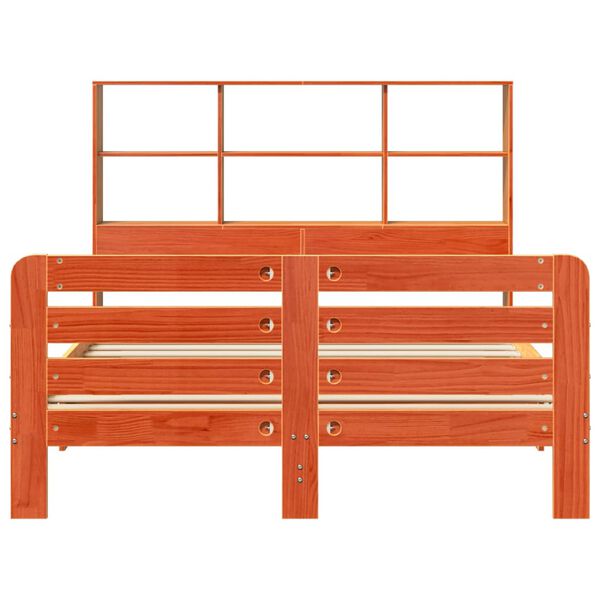 vidaXL Posteljni okvir brez vzmetnice vo&scaron;čeno rjav 160x200 cm borovina