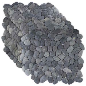 vidaXL Pebble plo&scaron;čice Siva 30 x 30 cm Rečni prod
