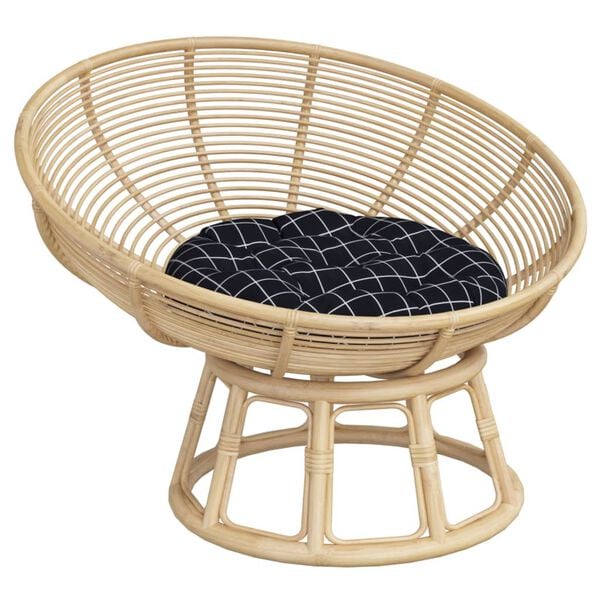 vidaXL Okrogla blazina črna karo &Oslash; 60 x 11 cm oxford tkanina