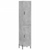 vidaXL Visoka omara betonsko siva 34,5x34x180 cm inženirski les