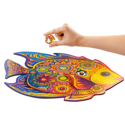 UNIDRAGON Lesena sestavljanka 331-delna Shining Fish 40x31 cm