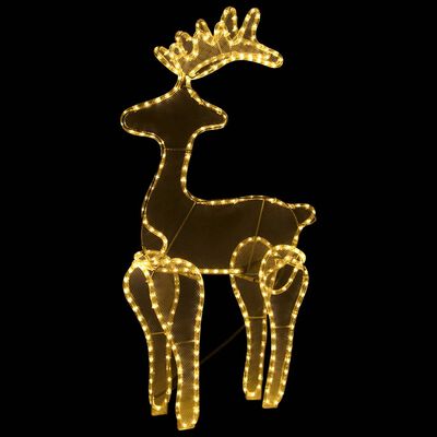 vidaXL Božični jelen z mrežo 306 LED lučk 60x24x89 cm