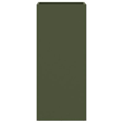 vidaXL Cvetlično korito olivno zeleno 32x27,5x75 cm valjano jeklo