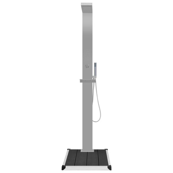 vidaXL Zunanji tuš s podstavkom WPC nerjaveče jeklo