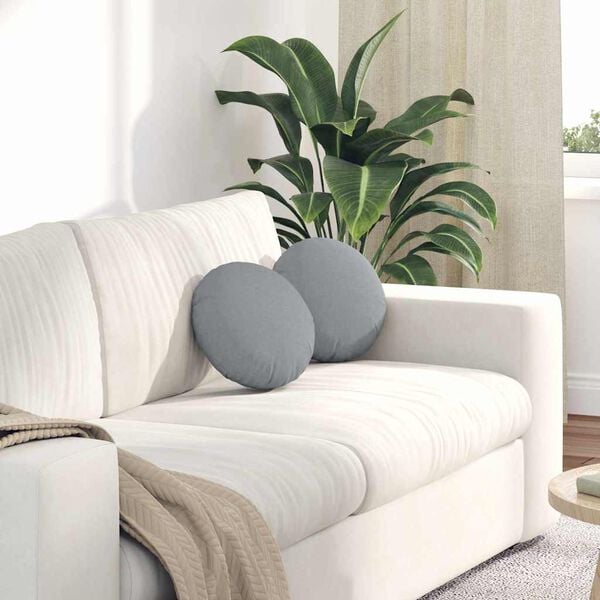 vidaXL Sedežne blazine 2 pcs Svetlo siva &Oslash;30 x 13 cm blago