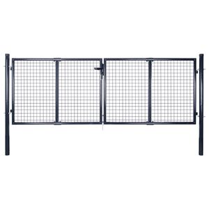 vidaXL Vrtna mrežasta vrata iz pocinkanega jekla 300 x 75 cm siva