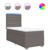 vidaXL Box spring postelja z vzmetnico taupe 90x200 cm blago