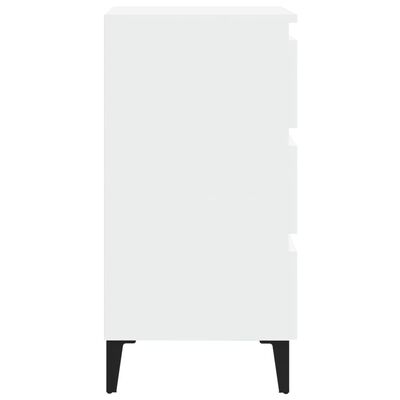 vidaXL Nočna omarica s kovinskimi nogami bela 40x35x69 cm