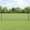 vidaXL Ograja s stebrom Zelena 0,6 x 25 m Jeklo in PVC
