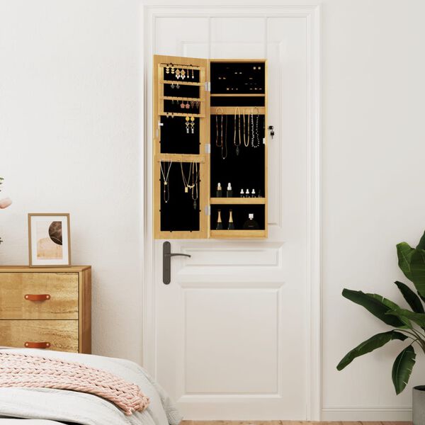 vidaXL Omarica za nakit z ogledalom stenska 30x8,5x90 cm