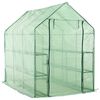 vidaXL Rastlinjak z vhodom in 12 policami jeklo 143x214x196 cm