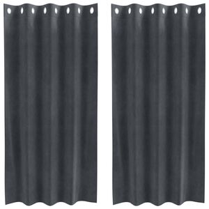 vidaXL Zatemnitvene zavese 2 pcs Svetlo siva 140 x 175 cm Žamet
