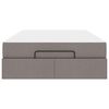 vidaXL Posteljni okvir z vzmetnico z vzmetnico 2 pcs Taupe blago