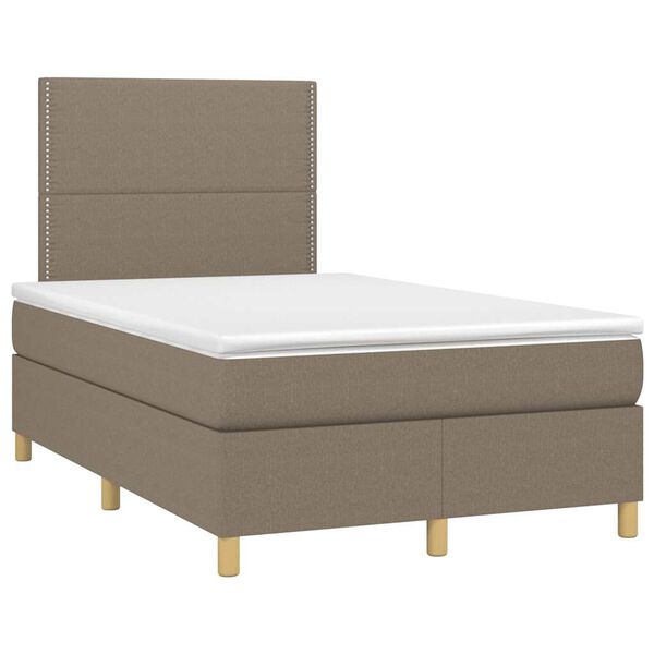vidaXL Box spring postelja z vzmetnico taupe 120x190 cm blago