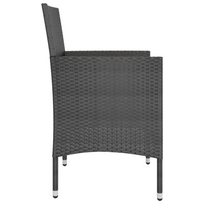 vidaXL Vrtni stoli in stolčki 4-delni komplet poli ratan črne barve