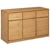 vidaXL Komoda SAUDA hrast 114x43x75,5 cm trdna borovina