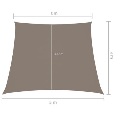 vidaXL Senčno jadro oksford blago trapez 3/5x4 m taupe