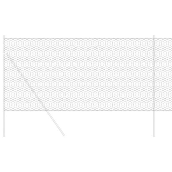 vidaXL &Scaron;esterokotna ograja Siva 1,4 x 100 m PVC