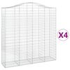 vidaXL Obokane gabion košare 4 kosi 200x50x200/220 cm pocinkano železo