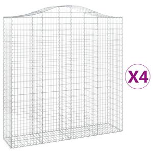 vidaXL Obokane gabion ko&scaron;are 4 kosi 200x50x200/220 cm pocinkano železo