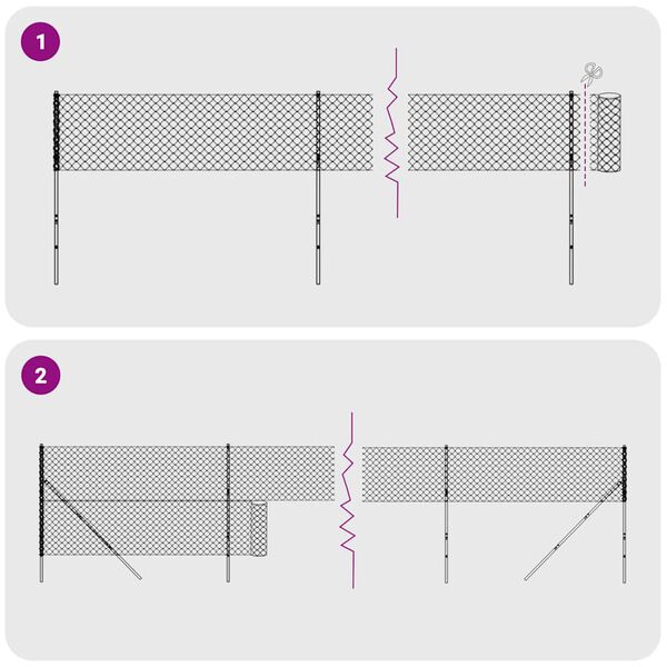vidaXL Žična ograja s konicami za postavitev zelena 2,2x25 m