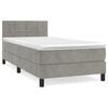 vidaXL Box spring postelja z vzmetnico svetlo siva 80x200 cm žamet