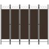 vidaXL Paravan 5-delni rjav 200x180 cm