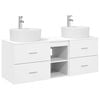 vidaXL Komplet omaric za kopalnico 3 kos Bela 129 x 44,5 x 82 cm
