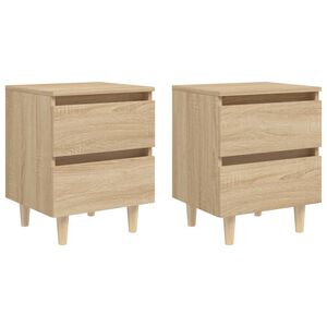 vidaXL Nočna omarica z nogami 2 kosa sonoma hrast 40x35x50 cm