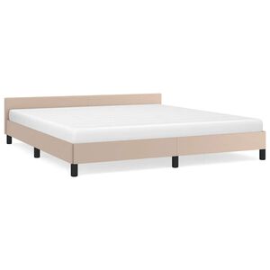 vidaXL Posteljni okvir z vzglavjem brez vzmetnice kapučino 160x200 cm