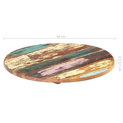 vidaXL Okrogla mizna plošča 50 cm 25-27 mm trden predelan les