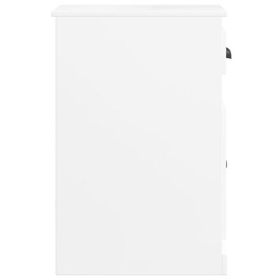 vidaXL Stranska omarica s predalom sijaj bela 40x50x75 cm inžen. les
