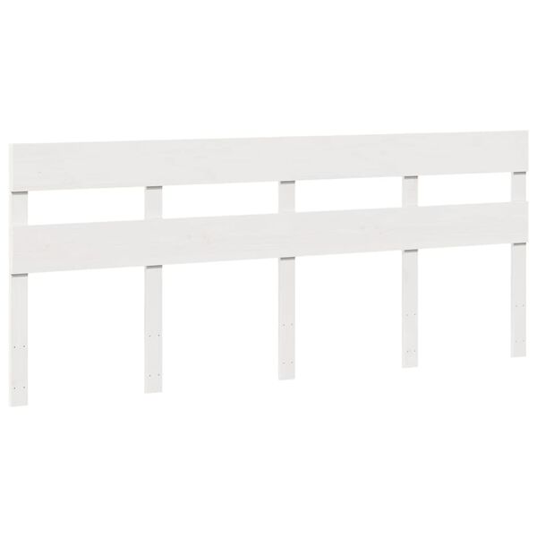 vidaXL Posteljni okvir brez vzmetnice bel 200x200 cm trdna borovina