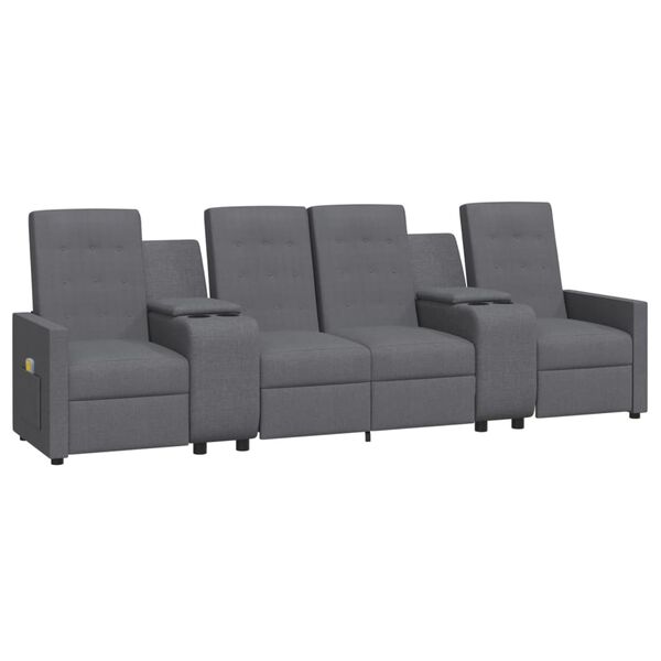 vidaXL Masažni &scaron;tirised z držali za skodelico svetlo siv