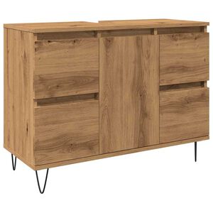 vidaXL Kopalni&scaron;ka omarica artisan hrast 80x33x60 cm inženirski les