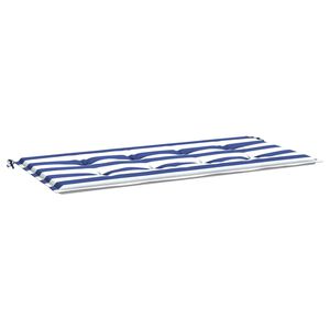 vidaXL Blazina za vrtno klop modro bele črte 100x50x3 cm oxford