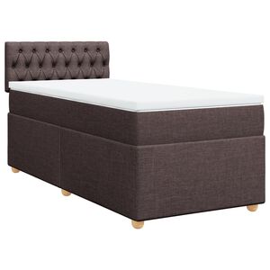vidaXL Box spring postelja z vzmetnico temno rjav 90x190 cm blago
