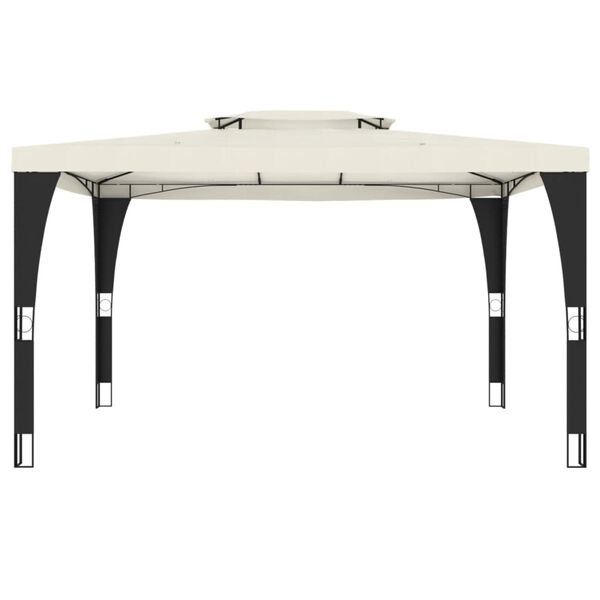 vidaXL Paviljon z dvojno streho krem 3,98x2,98 m jeklo