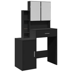 vidaXL Toaletna mizica z omarico črna 80x39x80 cm