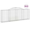 vidaXL Obokane gabion ko&scaron;are 13kosov 300x30x100/120cm pocinkano železo