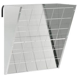 vidaXL Viseči hranilnik za seno Srebrna 61 x 33 x 66 cm 5 kg