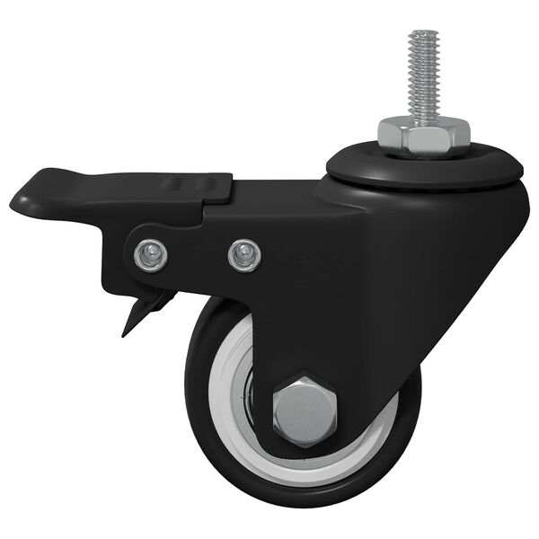 vidaXL Kolesci 12 pcs Črna M6 x 37 mm Železo in najlon