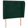 vidaXL Vzglavje z u&scaron;esi temno zeleno 93x23x118/128 cm žamet
