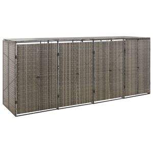vidaXL Lopa za &scaron;tiri smetnjake siva 274x80x117 cm poli ratan